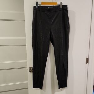 Zara Slim Faux Leather Pants in Black, Waist 15.5"